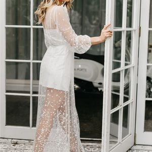 LE ROSE ADELINA SPOT LACE MAXI - INCLUDES SLIP